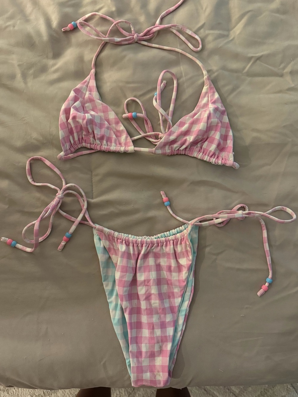 Peppermayo Pink/Blue Gingham bikini